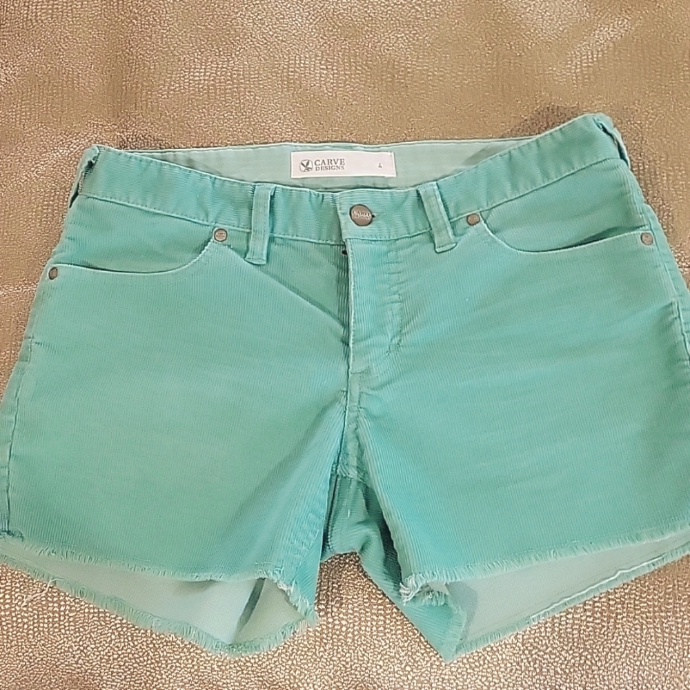 Carve Designs Teal Corduroy Shorts